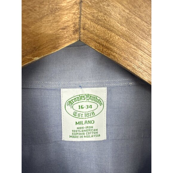 Brooks Brothers Milano Non-Iron Supima Cotton Dress Shirt 16-34 - Picture 5 of 10
